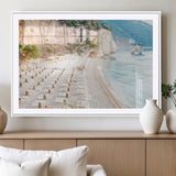84816639-MGC-FP-36x24_White-Mediterranean Beach Wall Art Canvas Print, Framed Airy Coastal Art Picture Print, Summer Shore Perfect Coastal Retreat Decor