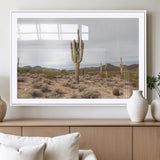 96147924-MGV-CV-36X24-Saguaro Cactus Wall Art Canvas Print, Framed Desert Cactus Art Picture Print, Earthy Desert Perfect Southwestern Boho Decor