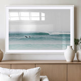 56345117-MGV-CV-36X24-Minimalist Surfing Wall Art Canvas Print, Framed Ocean Waves Art Picture Print, Soft Ocean Perfect Minimalist Coastal Decor
