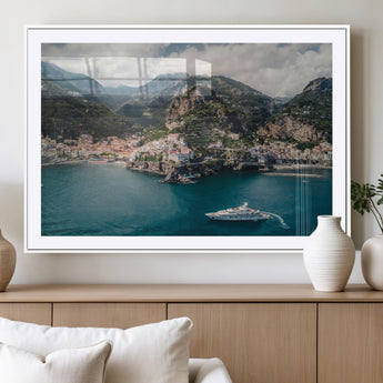 20321590-MGV-CV-36X24-Amalfi Coast Wall Art Canvas Print, Framed Italy Travel Art Picture Print, Mediterranean Landscape Perfect Mediterranean Coastal