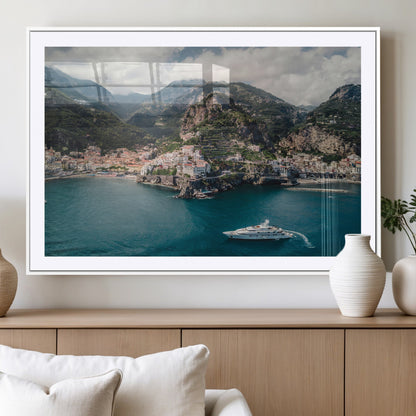 20321590-MGV-CV-36X24-Amalfi Coast Wall Art Canvas Print, Framed Italy Travel Art Picture Print, Mediterranean Landscape Perfect Mediterranean Coastal