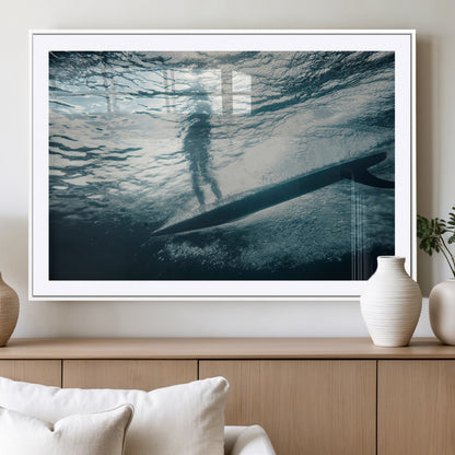 71192524-MGV-CV-36X24-Submerged Surf Wall Art Canvas Print, Framed Underwater Perspective Art Picture Print, Ocean Surf Perfect Coastal Adventure Decor