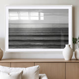 47305203-MGC-FP-36x24_White-Monochrome Ocean Wall Art Canvas Print, Framed Moody Ocean Art Picture Print, Calm Ocean Perfect Minimalist Coastal Decor Artwork