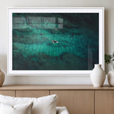 93287752-MGC-FP-36x24_White-Ocean Surf Wall Art Canvas Print, Framed Blue Waters Art Picture Print, Vibrant Seascape Perfect Coastal Adventure Decor Artwork