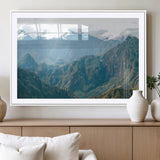 79393816-MGV-CV-36X24-Misty Mountain Wall Art Canvas Print, Framed Cloudy Andean Art Picture Print, Rugged Mountain Perfect Rustic Nature Decor Artwork