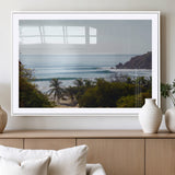 88336640-MGC-FP-36x24_White-Tropical Beach Scene Wall Art Canvas Print, Framed Coastal Photography Art Picture Print, Ocean Horizon Art Perfect Coastal Boho