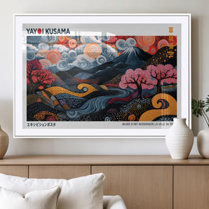 43879290-MGC-FP-36x24_White-Japanese Abstract Wall Art – Mount Fuji Cherry Blossom Canvas Print, Modern Asian Inspired Landscape Decor for Living Room,