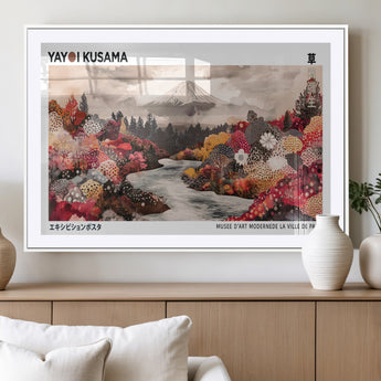 32352074-MGC-FP-36x24_White-Japanese Landscape Wall Art – Mount Fuji River Canvas Print, Modern Asian Inspired Nature Decor for Living Room, Bedroom, Office
