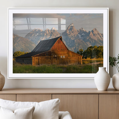 31771014-MGV-CV-36X24-Rustic Barn Wall Art Canvas Print, Framed Western Landscape Art Picture Print, Farmhouse Style Perfect Rustic Farmhouse Decor