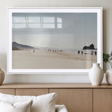 28307820-MGC-FP-36x24_White-Minimalist Beach Wall Art Canvas Print, Framed Coastal Serenity Art Picture Print, Soft Sand Perfect Modern Coastal Decor Artwork