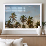 99033771-MGV-CV-36X24-Palm Trees Wall Art Canvas Print, Framed Tropical Vibes Art Picture Print, Coastal Sunset Perfect Coastal Boho Decor Artwork