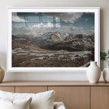 44565953-MGV-CV-36X24-Mountain Landscape Wall Art Canvas Print, Framed Snowy Peaks Art Picture Print, Rugged Highlands Perfect Rustic Adventure Decor