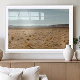 55918919-MGC-FP-36x24_White-Desert Landscape Wall Art – Golden Grass Plains and Mountain Horizon Canvas Print, Southwest Nature Photography Decor for Living