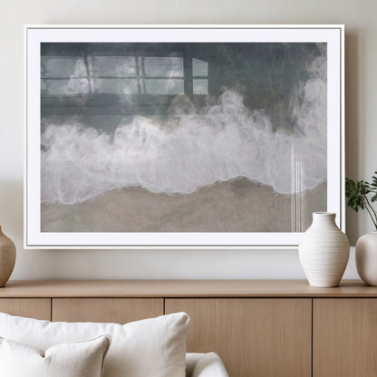 10072982-MGC-FP-36x24_White-Abstract Ocean Wave Wall Art – Coastal Beach Canvas Print, Minimalist Seascape Painting, Modern Ocean Inspired Artwork for Living