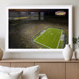 23655234-MGV-CV-36X24-Lambeau Field Stadium Wall Art – American Football Night Game Canvas Print with Packed Crowd and Lights – Sports Decor for Man