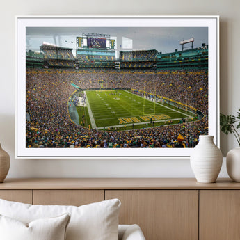 96617112-MGV-CV-36X24-Lambeau Field Wall Art – Green Bay Packers NFL Football Stadium Canvas Print – Game Day Crowd Sports Decor for Man Cave, Bar, or