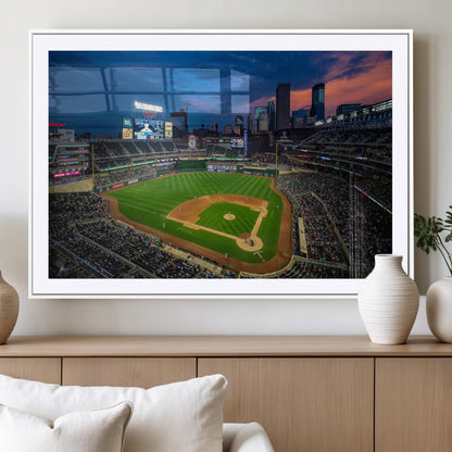 68222753-MGV-CV-36X24-Baseball Stadium Wall Art – Panoramic Night Game Canvas Print, Sports Decor for Man Cave, Office, Bar, or Living Room