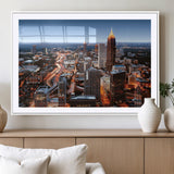 25096967-MGC-FP-36x24_White-Atlanta Skyline Wall Art – Vibrant Cityscape Canvas Print, Modern Night Lights Urban Decor for Office, Living Room, or Apartment