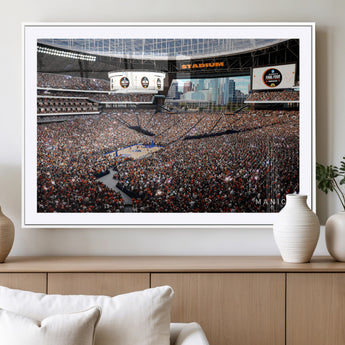 38616413-MGC-FP-36x24_White-Chicago Dome Stadium Wall Art – Futuristic Basketball Final Four Arena Canvas Print, Modern Sports Fan Decor for Man Cave or