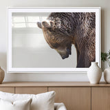 14405507-MGV-CV-36X24-Bear Wall Art – Wildlife Canvas Print with Rustic Animal Portrait and Minimalist Background, Nature Inspired Photography for