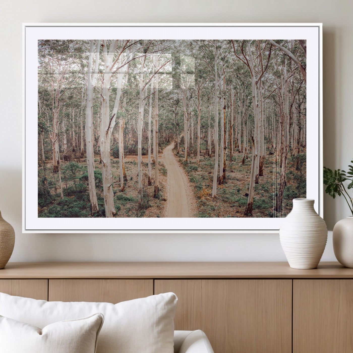 24760563-MGV-CV-36X24-Forest Wall Art – Tranquil Woodland Path Canvas Print, Scenic Nature Photography Decor for Bedroom, Living Room, Office, Cabin or