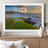 67486665-MGV-CV-36X24-Golf Course Wall Art – Pebble Beach Oceanfront Canvas Print, Coastal Fairway Photography Sports Decor for Living Room, Office, Man