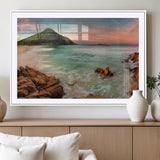 53831025-MGV-CV-36X24-Coastal Landscape Wall Art – Tropical Beach Ocean Canvas Print, Sunset Mountain View Photography Decor for Living Room, Bedroom,