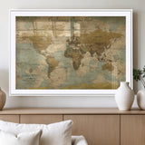 54795344-MGV-CV-36X24-Personalized World Map Wall Art – Vintage Adventure Travel Map with Custom Names, Rustic Wall Décor for Couples, Families