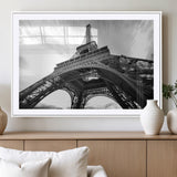 40006-MGV-CV-36X24-Eiffel Tower Wall Art – Black and White Architectural Photo Print, Paris Inspired Decor for Bedroom, Office, Studio or Modern