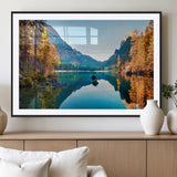 32962-MGV-CV-36X24-Mountain Lake Wall Art – Tranquil Autumn Landscape Canvas Print, Nature Reflection Decor for Living Room, Bedroom, Office or Cabin