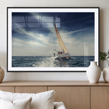 75430-MGV-CV-36X24-Sailing Boat Wall Art – Dynamic Ocean Yacht Canvas Print, Nautical Decor for Living Room, Office, Beach House or Cabin