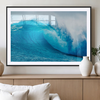 13117-MGV-CV-36X24-Ocean Wave Wall Art – Dynamic Blue Surf Canvas Print, Coastal Beach Decor for Living Room, Bathroom, Office, or Beach House