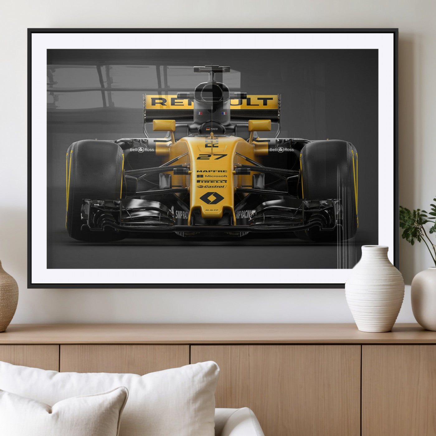 62882-MGV-CV-36X24-Renault F1 Racing Car Print - High-Performance Formula 1 Motorsport Wall Art, Perfect Gift for Racing Fans and Car Enthusiasts