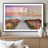 54411-MGV-CV-36X24-Coastal Path Sunrise Wall Art – Serene Ocean Canvas Print, Beach Landscape Decor for Living Room, Bedroom or Office, Peaceful