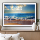 50522-MGC-FP-36x24_Black-Ocean Sunrise Wall Art – Peaceful Beach Waves and Golden Horizon Canvas Print, Coastal Seascape Decor for Home or Office