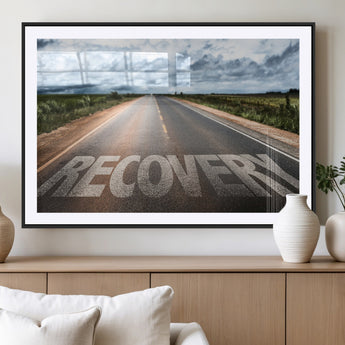 50743-MGC-FP-36x24_Black-Healing Road Wall Art – Motivational Highway Canvas Print, Inspirational Journey Decor for Office, Gym or Living Room