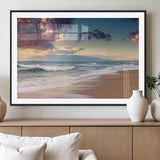 42253-MGC-FP-36x24_Black-Serene Beach Waves Wall Art – Tranquil Ocean Horizon Canvas Print, Coastal Seascape Decor for Living Room or Office Wall