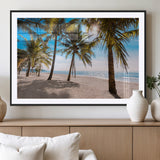 98175-MGV-CV-36X24-Tropical Palm Beach Wall Art – Relaxing Ocean Shore Canvas Print with Palm Trees, Coastal Summer Decor for Living Room, Bedroom or
