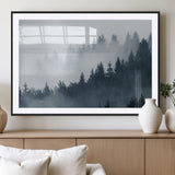 23671-MGV-CV-36X24-Misty Forest Wall Art – Serene Foggy Pine Trees Landscape Canvas Print, Tranquil Nature Decor for Living Room, Bedroom or Office