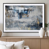 59716-MGC-FP-36x24_Black-Abstract Blue and Gold Wall Art – Modern Textured Canvas Print, Contemporary Painting for Living Room, Bedroom, or Office Decor