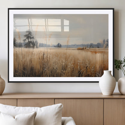38193-MGV-CV-36X24-Golden Meadow Wall Art – Serene Grassland Landscape Canvas Print, Rustic Nature Decor for Bedroom, Living Room or Farmhouse