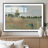 74890-MGV-CV-36X24-Monet Poppy Field Wall Art – Impressionist Landscape Canvas Print, Classic French Artwork for Living Room, Bedroom or Office Decor