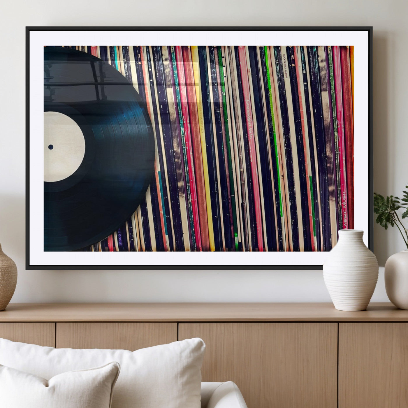 45029-MGV-CV-36X24-Misty Pine Forest Wall Art – Black and White Landscape Canvas Print, Foggy Trees Nature Photography, Modern Minimalist Decor for