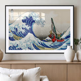 19450-MGV-CV-36X24-Great Wave Adventure Wall Art – Japanese Style Ocean Canvas Print, Fantasy Sailing Decor for Living Room, Bedroom or Office