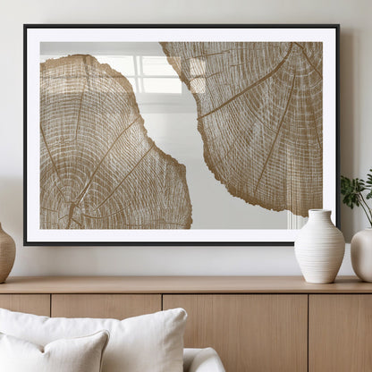 99692-MGC-FP-36x24_Black-Tree Ring Linocut Wall Art Canvas Print, Framed Wood Cut Art Picture Print, Tree Rings Perfect Minimalist Rustic Decor Artwork