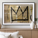 37215-MGV-CV-36X24-Abstract Crown Wall Art – Urban Graffiti Style Canvas Print Modern Street Art Design, Bold Contemporary Decor for Living Room,