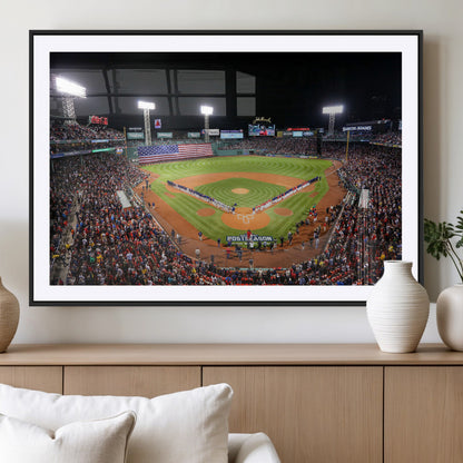 47365-MGC-FP-36x24_Black-Fenway Park Stadium Wall Art Canvas Print, Framed Boston Baseball Stadium Art Picture Print, MLB Stadium Field Perfect Sport Room