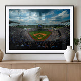37127-MGC-FP-36x24_Black-Kauffman Stadium Wall Art Canvas Print, Framed Kansas City Royals Field Art Picture Print, Baseball Stadium Perfect Sport Room