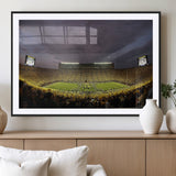 72404-MGC-FP-36x24_Black-Michigan Wolverine Stadium Wall Art Canvas Print, Framed Michigan Stadium Art Picture Print, Football Stadium Perfect Sport Room
