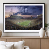 50825-MGC-FP-36x24_Black-Notre Dame Stadium Wall Art Canvas Print, Framed Indiana Stadium Art Picture Print, Football Stadium Perfect Sports Room Decor